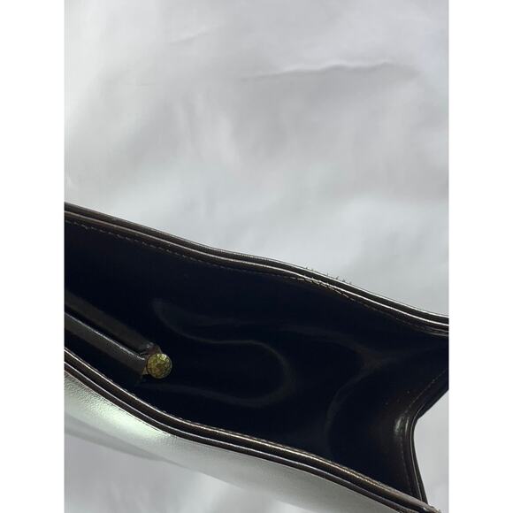 LOU TAYLOR MIAMI Women's Dark Brown Vintage 60's Faux Leather Handbag - Picture 6 of 12